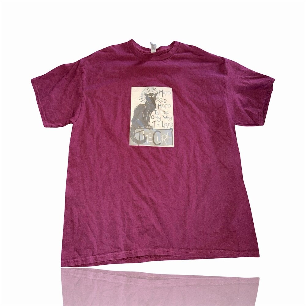The Cure Dallas 2023 Tour T-Shirt Unisex XL Maroon Graphic Black Cat
